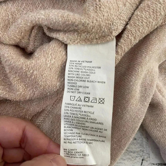 PrAna Cozy Up Summer Pullover Light Pink 3/4 Sleeve Hoodie Small - Picture 5 of 5